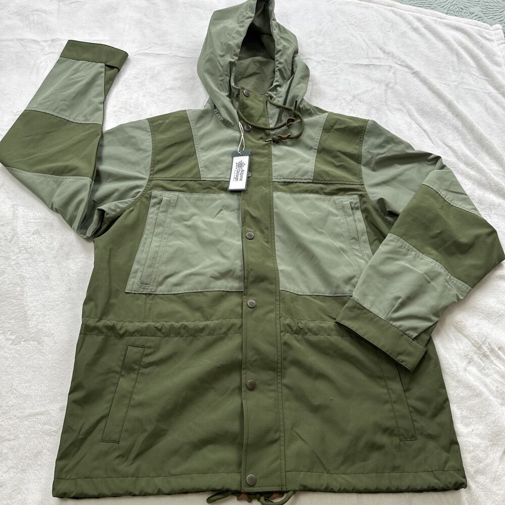 ALPINE DESIGN 1962 SPORT JACKET Mens Size Medium Olive Green Wind Resistant‎ NEW